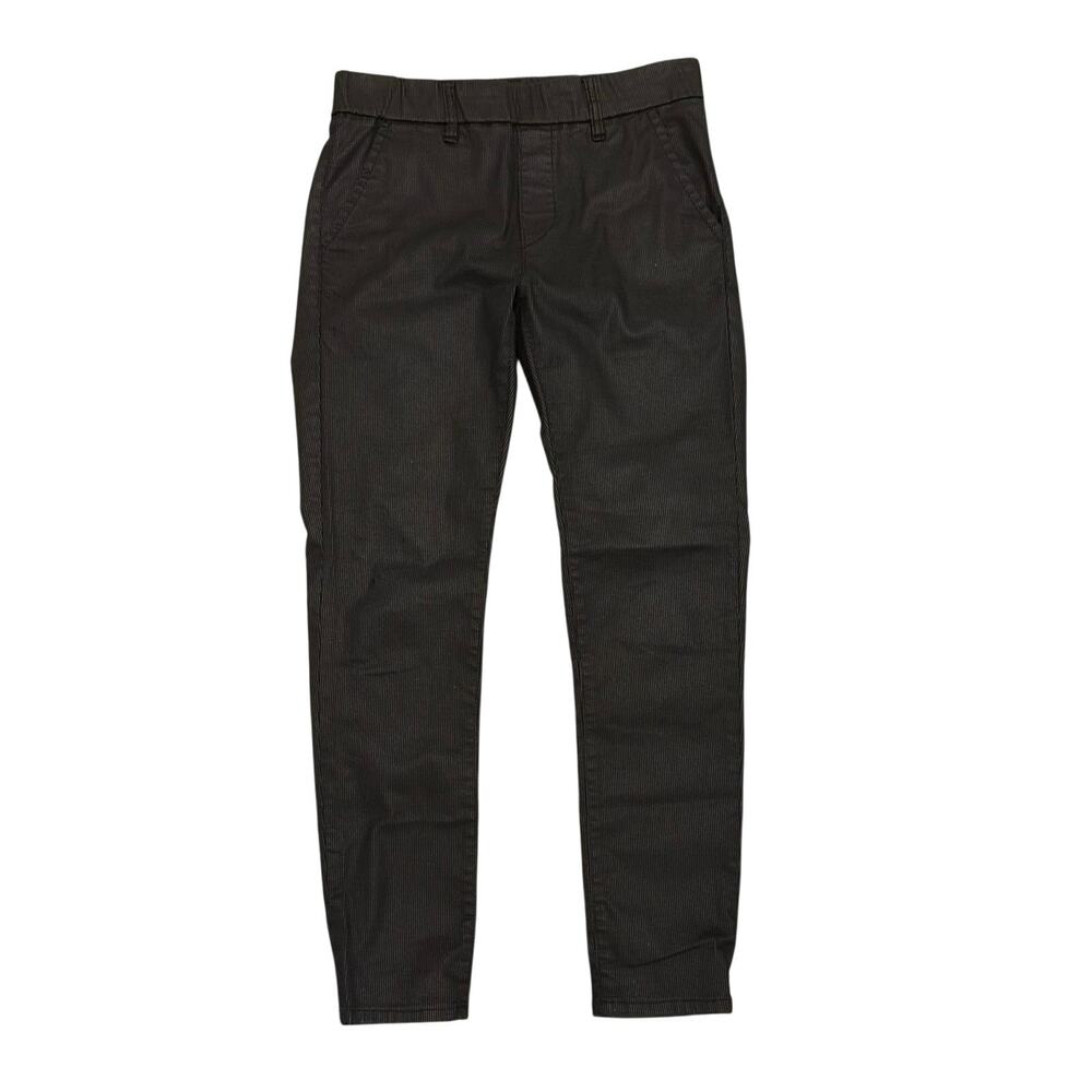 Flog Black Pinstriped Pull On Ankle Length Pants 26